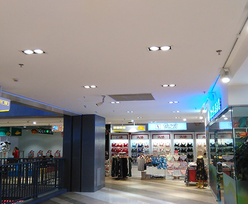 双头LED调光射灯商场照明案例
